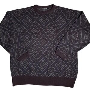 Vintage Knit‎ Crewneck Pullover Sweater Made in USA Men's Large Grandpacore